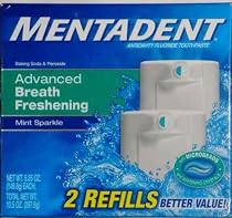 Mentadent Flouride Toothpaste Twin Refills 5.25 Oz, Advanced Breath Freshening Mint Sparkle (Case of 8)