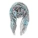 Scarf for Women Lightweight Fashion Fall Winter Gray Grey Floral Flower Scarves Shawl Wraps by Melifluos (P077-4)