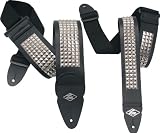 LM Products Studded Leather Guitar Strap, Black 3 Inches
