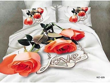 Duvet Cover Set, 4 Piece Suit Comfort Simple Modern Printed 3D Pattern