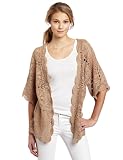 Democracy Women’s Floral Crochet 3/4 Inch Sleeve Sweater