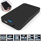 Sabrent 2.5-Inch SATA to USB 3.0 Tool-free External Hard Drive Enclosure [Optimized For SSD, Support UASP SATA III] Black (EC-UASP)