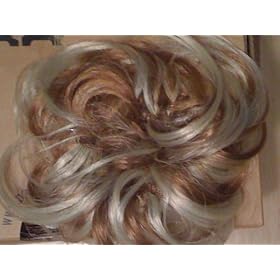 Hair Piece Bun scrunchie Light Blonde & Light Brown highlighted
