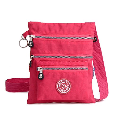 Shoulder Bag for Girls, MiCoolker Lady Girls Tote Purse Nylon Pouch Outdoor Multifunctional Shoulder Messenger Crossbody Bags Waist Pack for Women Rose