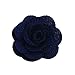 Double Knit Crepe Lapel Flower Boutonniere - Navy