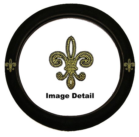 Fleur De Lys French Cross Gold Gem Crystal Studded Rhinestone Bling Car Truck SUV Steering Wheel Cover