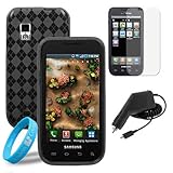 Smoke Checkered Silicone Case for Samsung Galaxy Fascinate SCH- i500 + Anti ....