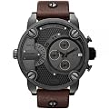 Diesel - Montre DIESEL Homme, Quartz, Chronographe, Bo�tier Acier noir, Bracelet Cuir marron - Homme