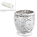 Heart Shape Antique Design Rustic White Ceramic Planter / Decorative Tabletop Plant Display Pot - MyGift®