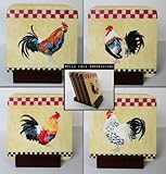 Picture Rooster Coaster Set