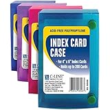 Index Card Case, Holds 200 - 4" x 6" Cards (Colors May Vary)