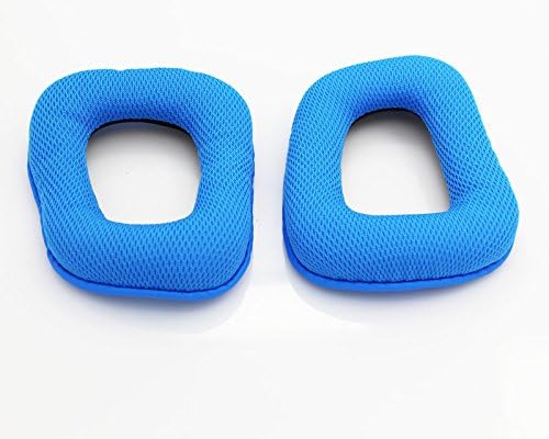 Replacement Breathable Mesh Soft Foam Earpads Ear Pads Ear Cushions for Logitech G35 G930 G430 F450 Headphones (Blue)