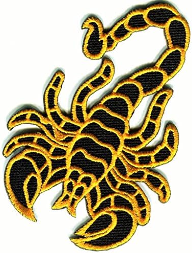 Back Patch Gold Scorpions Embroidered Iron On Large Size 8"x11" Patches For Biker Motor Cycle Vests Jackets Jersey Hoodie Shirt and so on