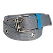 Boys Casual Fabric Reinforced Punch Whole 1 Inch Grey Belt with Blue Detailing Size Small