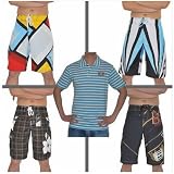 5 pack: Mens Billabong surfing boardshorts and Quiksilver t-shirt set. 4 pairs of head turning board shorts and one great looking t-shirt at a shocking wholesale price.
