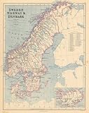 Appleton 1874 Antique Map of Sweden, Norway & Denmark