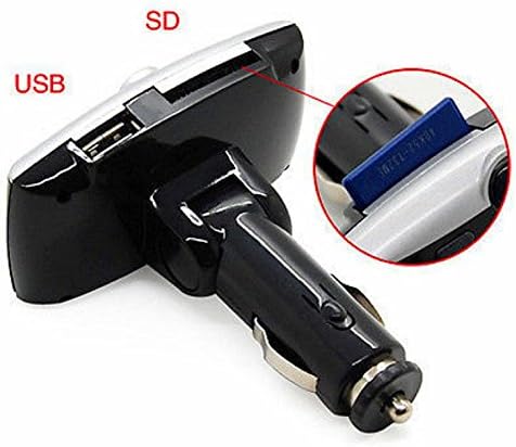 Delmkin Univeral Bluetooth Wireless Car Mp3 with LCD Display Fm Transmitter Sd MMC USB Modulator Radio Adapter Handsfree Car Kit Mp3 Player, Smartphone, Iphone, Tablets Etc (with 3.5mm Audio Cable)