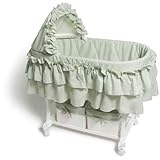 Burlington Baby Bassinet Combo with Wicker Baskets, Sage/White