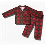 Calvin Klein Red and Green Plaid Coat Style Pajamas for Children
