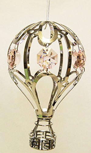 Chrome Hot Air Balloon Ornament – Pink Color Swarovski Crystal Chrome Hot Air Balloon Ornament – Pink Color Swarovski Crystal