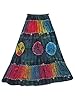 Bohemian Retro Skirt Blue Tie Dye Hippie Style Rayon Long Skirt for Womans