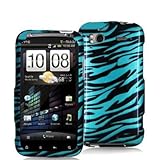 Baby Blue / Black Zebra Design Crystal Hard Skin Case Cover for HTC Sensati ....