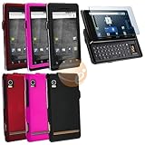 3 x Rubber Hard Phone Case For Motorola Droid+LCD Cover