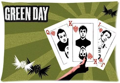 Butuku Green Day Billie Joe Armstrong Mike Dirnt Cool Poker Personalized Roomy Zippered Pillow Case 30x20 (One Side)