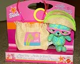 Barbie Green and Blue Plush Mini Bear Tote 2002