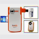 ProDV Cam Aqua-501-Orange Camcorder, FREE 1GB SVP High Speed SD Memory Card = 30 minutes video (AA Rechargeable Set + Waterproof Case included)