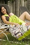 Oopa Baby Silk Sling - Apple Green Asian Floral Lined Silk