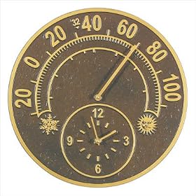 Whitehall Products 01784 Solstice Thermometer Clock Combo by 