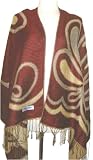 100% Pashmina Aster Petal Design Shawl / Wrap / Stole - FREE SHIPPING !