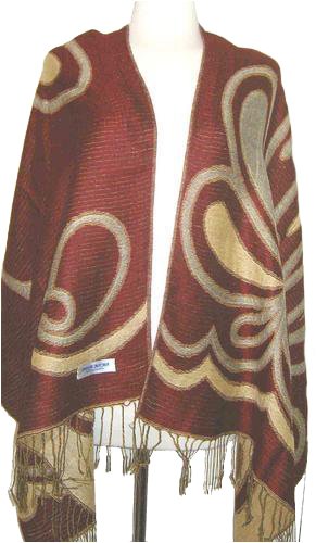 100% Pashmina Aster Petal Design Shawl / Wrap / Stole