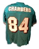 Chris Chambers Autographed/Hand Signed Miami Dolphins Aqua Reebok Authentic Jersey