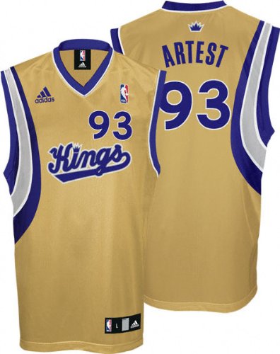 Ron Artest Sacramento Kings Old Gold Youth Replica Adidas NBA Jersey