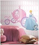 Disney Princess Cinderella & Carriage Giant Wall Decals with Glitter and Gems