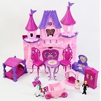 Pink and Purple Princess Beauty Castle Battery Operated with Music and Lights Good Quality Pink Princess Castle Safe for Children