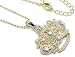 Gorgeous ICE Crystal Tiara Crown Charm Necklace Gold Tone (1 1/2)