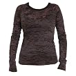 Long Sleeved Black Burnout Burn Out Partially See Through Tee, Fashion Forward!