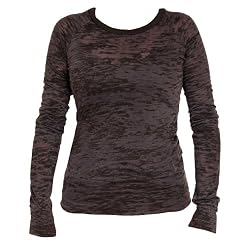 Long Sleeved Black Burnout Burn Out Partially See through Tee, Fashion Forward!
