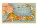 Map of Cape Cod, Massachusetts Travel Giclee Poster Print, 24x18