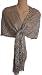 Sheer Gray with Silver Lurex Fringed Sundown Wrap Shawl for Prom Wedding Formal