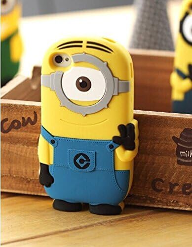 PAIAIP 3D Despicable Me II Minions Style Silicone Case for iphone 4/4s(One eye Light Blue)