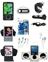 15-piece Accessory Bundle for Microsoft Zune 120GB/80GB: Black Leather Case + FM Transmitter + Foldable Amplified Speakers + Black Silicone Skin Case