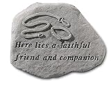Dog Garden Memorial Stone:Here lies a faithful friend and companion