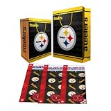 Pittsburgh Steelers NFL Gift Bags (2 Large,1 Medium) & Flat Gift Wrap (2) Combo Pack #1 by Pro Specialties Group