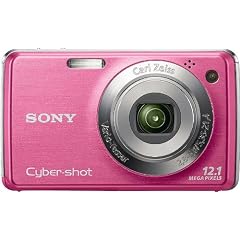 Sony W-Serie DSC-W220P Digitalkamera (12 Megapixel, 4-fach opt. Zoom, 6,9 cm (2,7 Zoll) Display, Bildstabilisator) Pink