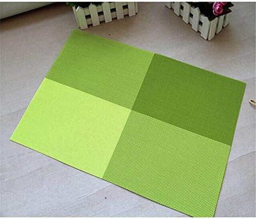 Durable Insulation PVC Coffee Coaster Mat Placemats Plaid Pad Dining Table Desk Green