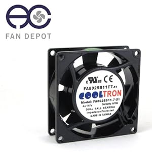 110V / 115V / 120V AC Cooling Fan. 80mm x 25mm HS